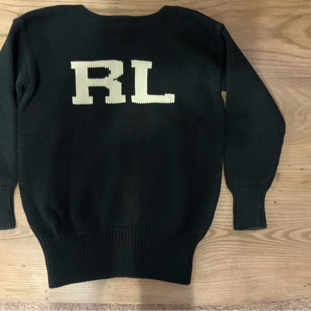 Polo by Ralph Lauren Black and White Crew Neck Sweater